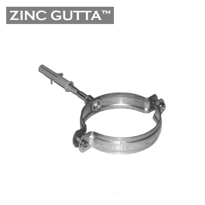 Metal Gutta Zinc Round 80mm Downpipe Clip