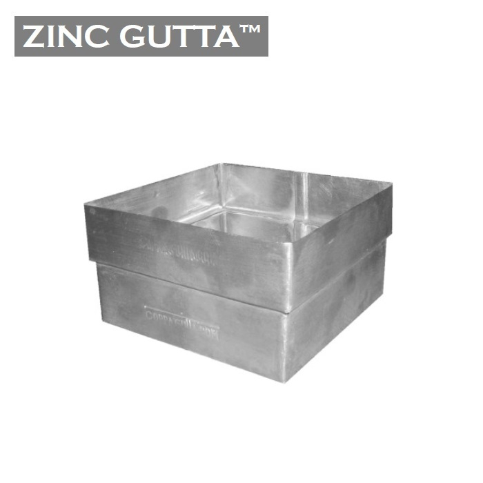 Metal Gutta Zinc 80x80mm Square Downpipe Connector