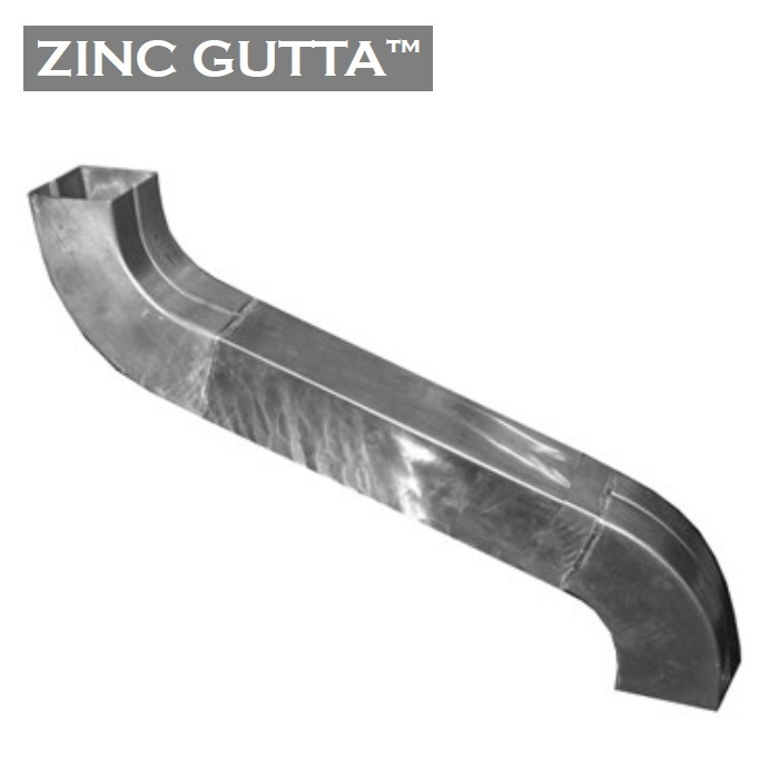 Metal Gutta Zinc 80x80mm Square Downpipe Swan Neck