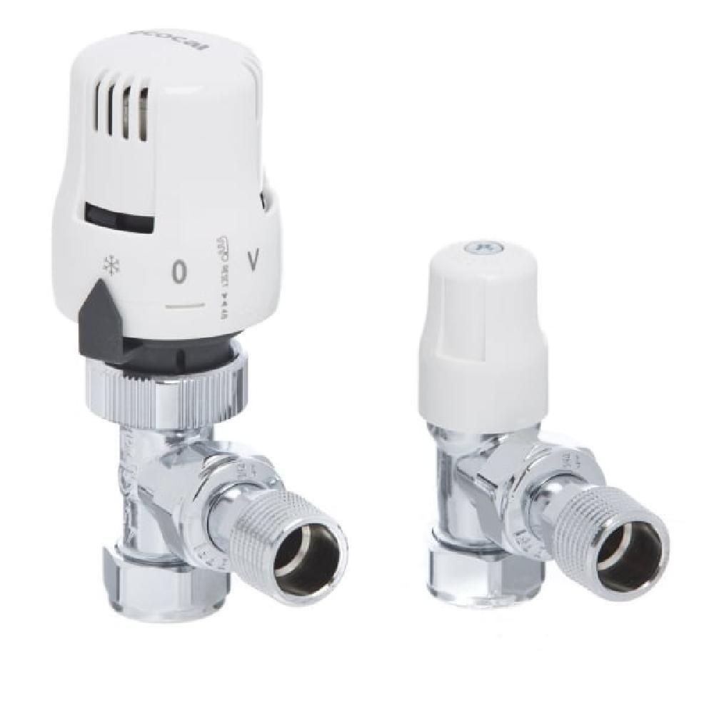 Altecnic 15mm Angled Thermostatic Radiator Valve Twin Pack