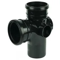 Floplast Black 92.5 Degree Soil Access Branch - 110mm