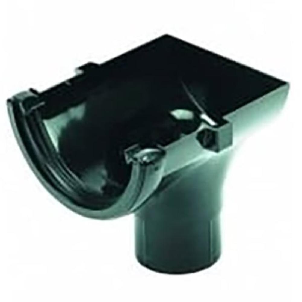 FloPlast RO2 Black Round Stop End Outlet - 112mm