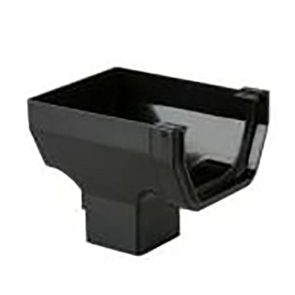 FloPlast 114mm Square Stop End Outlet Black