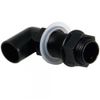 FloPlast Black Overflow Bent Tank Connector - 21.5mm
