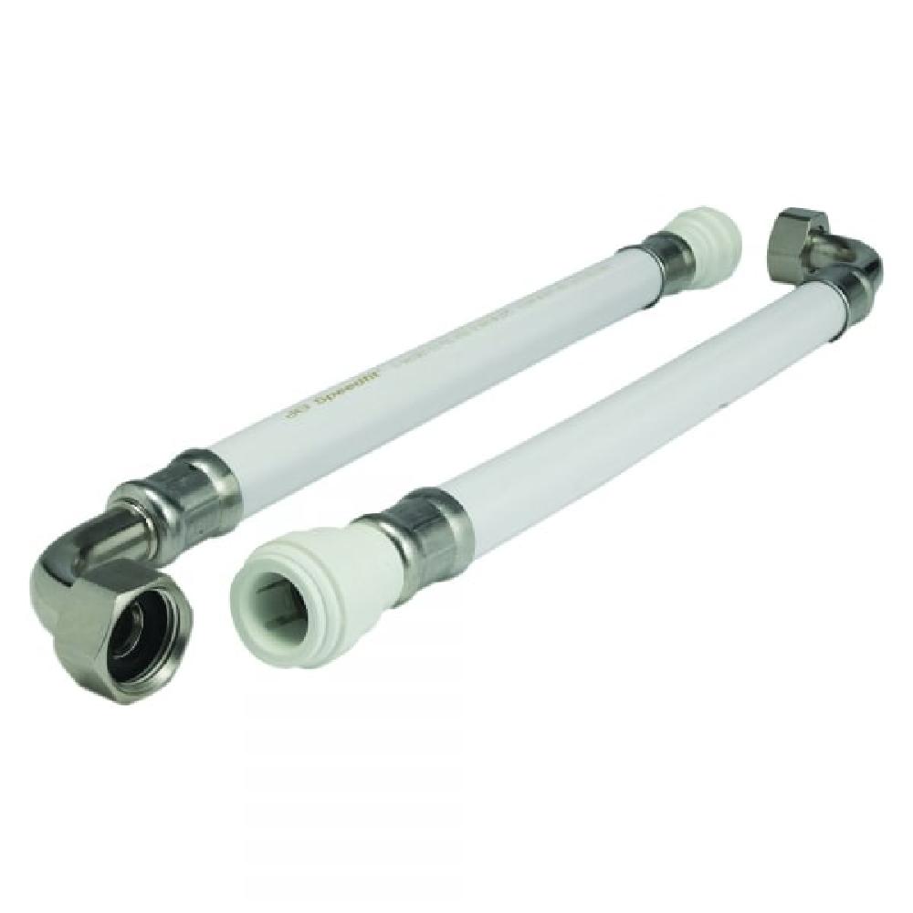 John Guest Speedfit Flexi Hose Elbow Pattern White - 15mm x 1/2 inch x 300mm