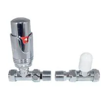 Twin Pack of Callisto Straight Thermostatic Radiator Valve - 15mm