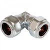 JTM Chrome Compression 90 Degree Elbow - 22mm