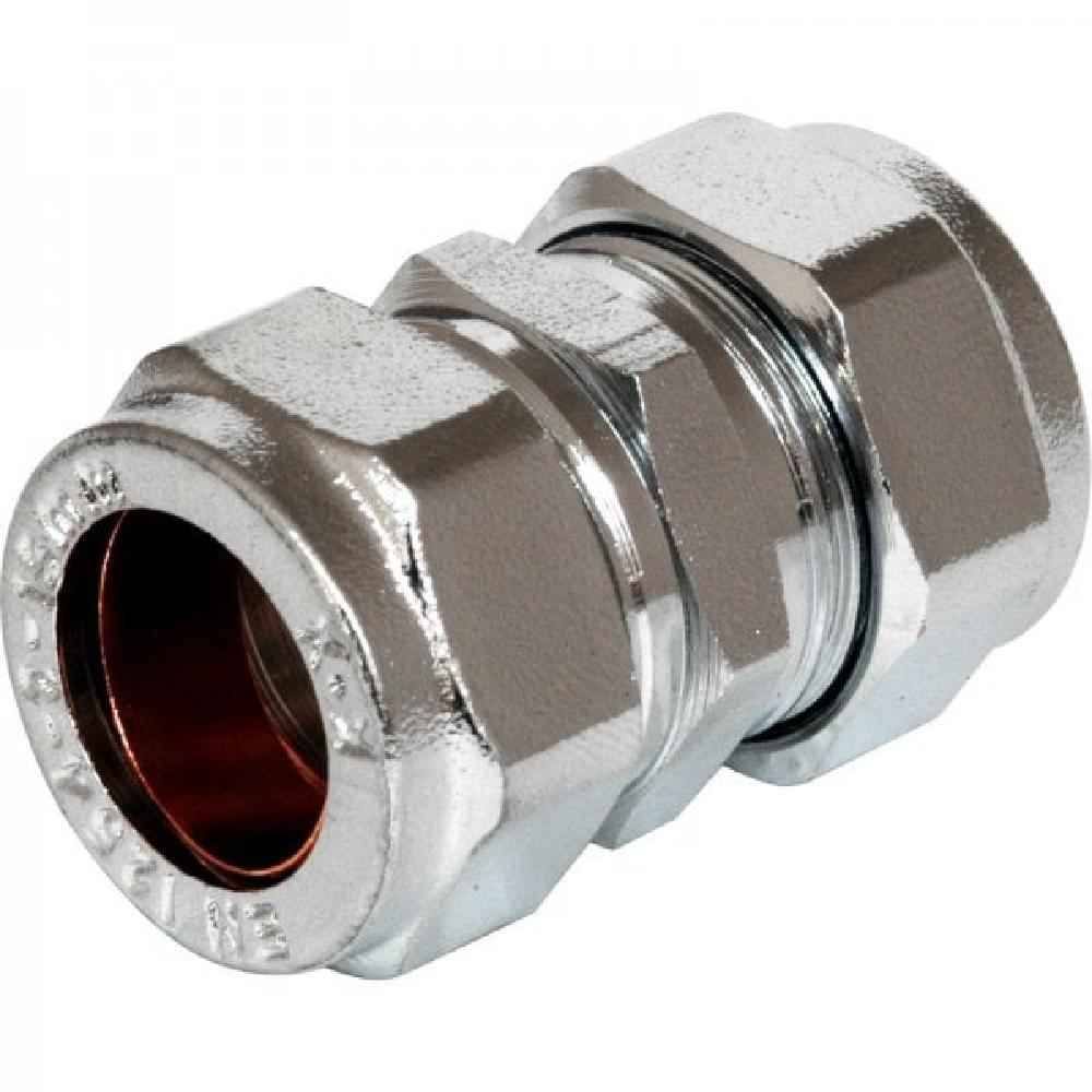 JTM Chrome Plated Straight Compression Fitting