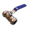 JTMFull Bore Ball Valve With Blue Handle - 28mm