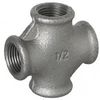 JTM Black Malleable Cross Tee - 1/2 inch