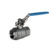 JTM Stainless Steel Ball Valve with a Blue Parallel 2 piece Handle - 1/2 inch