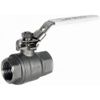JTM Stainless Steel Ball Valve with White 2 Piece Handle Taper Thread - 1 1/2 inch