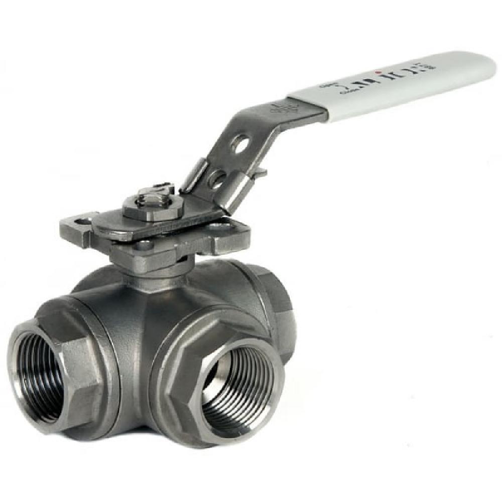 JTM Stainless Steel L Port Ball Valve Taper Thread 
