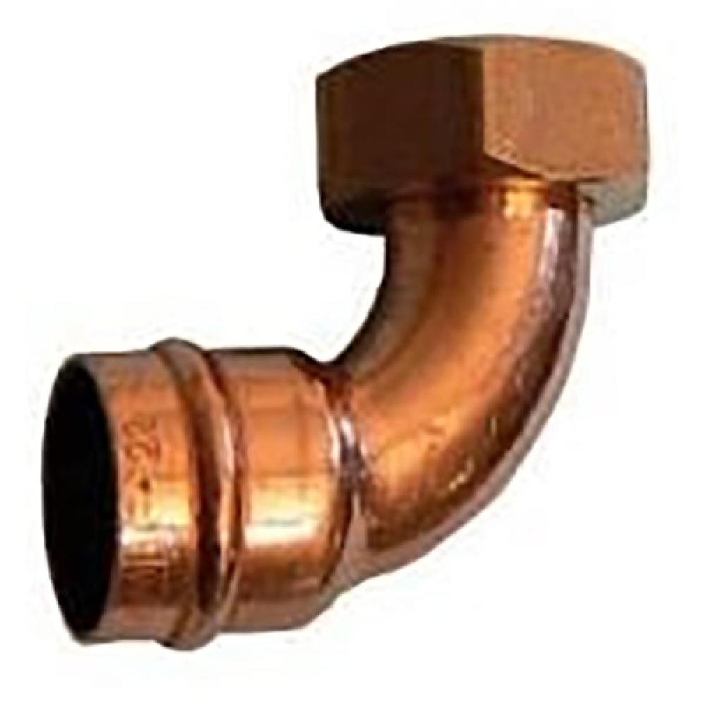 JTM Bent Cylinder Copper Solder Ring Union Connector - 22mm x 1 inch