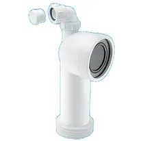 McAlpine Pushfit WC Connector with Adjustable Length 90 Degree Bend and Vent Boss