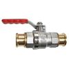 Pegler Yorkshire PS500 Brass/Chrome Press Ended Lever Ball Valve - 15mm
