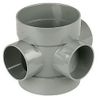 Solvent Weld Soil Olive Grey Double Socket Short Boss Pipe Connector - 110mm x 63mm