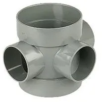 Solvent Weld Soil Olive Grey Double Socket Short Boss Pipe Connector - 110mm x 63mm
