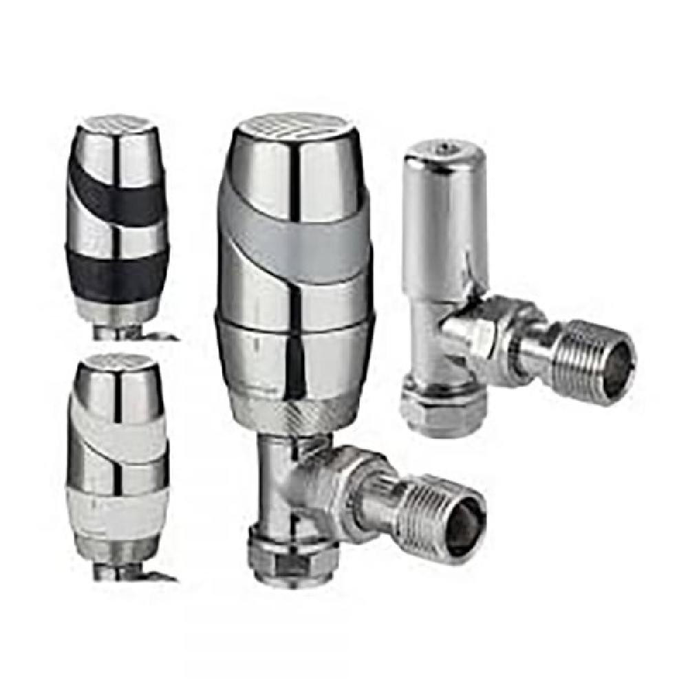 Pegler Yorkshire Decorative Angled Thermostatic Radiator Valve and Lockshield Pack