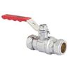 Pegler Yorkshire PB300 Full Bore Lever Valve with Red Handle - 15mm