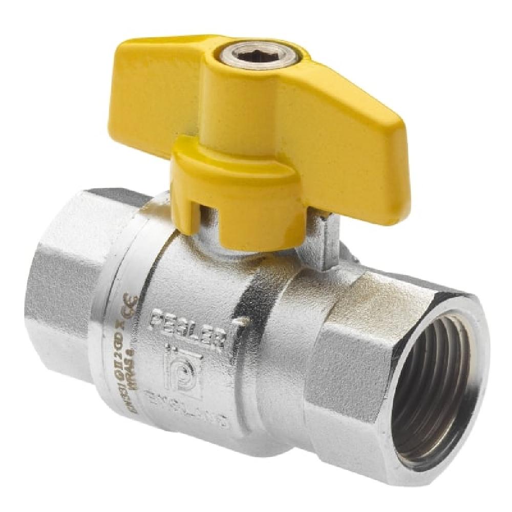 Pegler Yorkshire PB700T PN40 Female x Female Threaded Ball Valve with Yellow T Handle