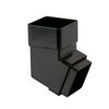 Brett Martin Plastic Guttering Square Downpipe 112.5 Degree Offset Bend 65mm Black