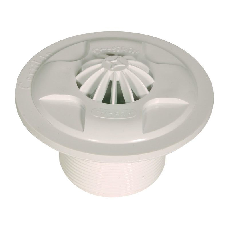 Swimming Pool Wall Concrete Inlet 1.5in Fixed Grate Inlet White - Box of 5