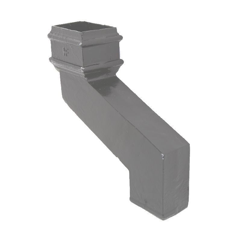 Cast Iron Rectangular Downpipe 75mm Side Offset 100mm x 75mm - Primed