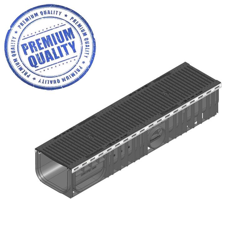 Hauraton Recyfix PLUS 200 D400 Channel & HeelSafe Ductile Iron Grating - 1000mm