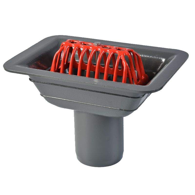 Aco Grey Rainwater Balcony Outlet Gully With Dome Grate - 100Mm Aluminium