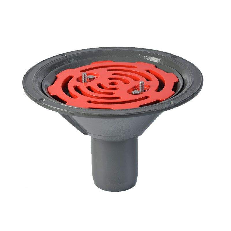 Aco Grey Rainwater Roof Outlet Vertical Spigot With Flat Grate - 75Mm Aluminium
