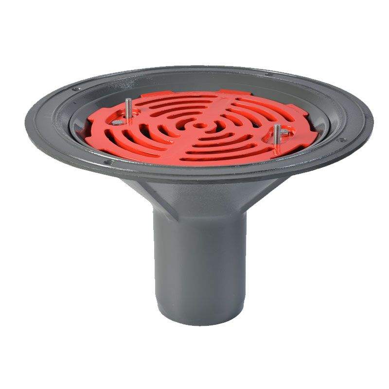 Aco Grey Rainwater Roof Outlet Vertical Spigot With Flat Grate - 100Mm Aluminium