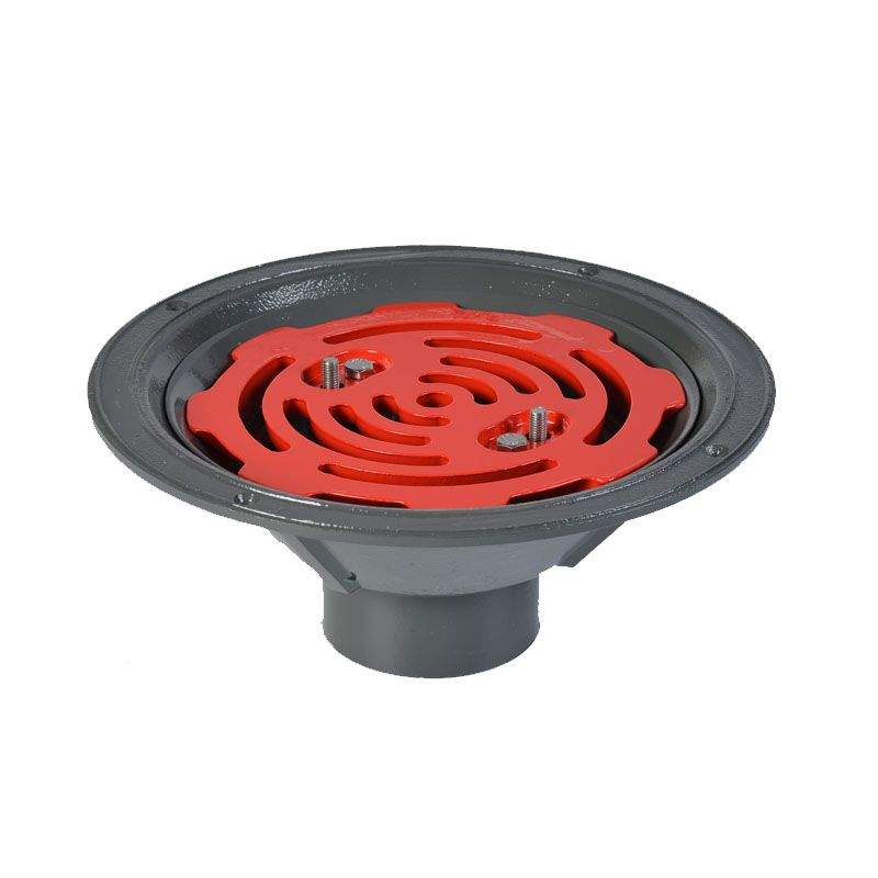 Aco Grey Rainwater Roof Outlet Vertical Screw With Flat Grate - 75Mm Aluminium