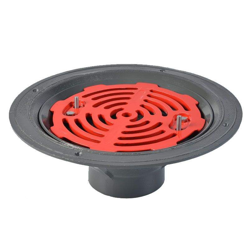 Aco Grey Rainwater Roof Outlet Vertical Screw With Flat Grate - 100Mm Aluminium