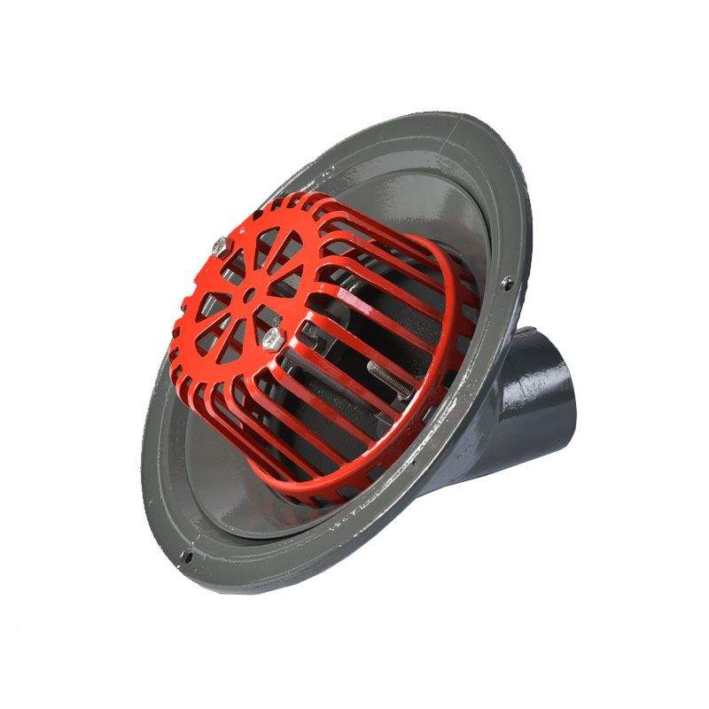 Aco Grey Rainwater Roof Outlet 45Dg Screw With Dome Grate - 75Mm Aluminium