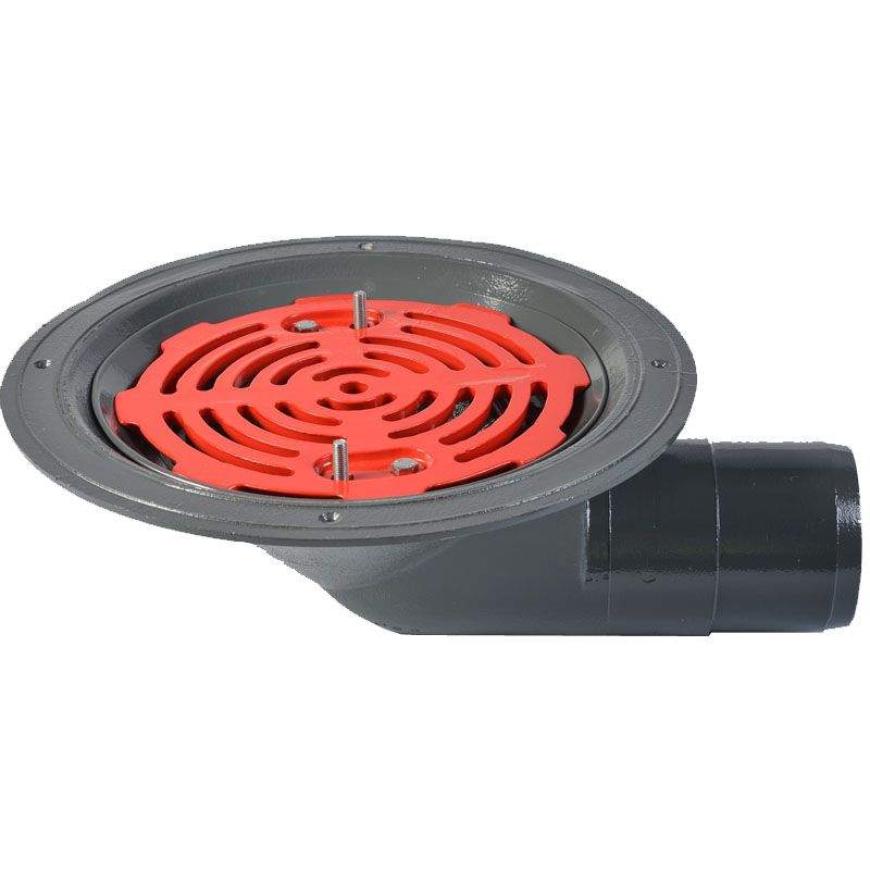 Aco Grey Rainwater Roof Outlet 90Dg Spigot With Flat Grate - 100Mm Aluminium