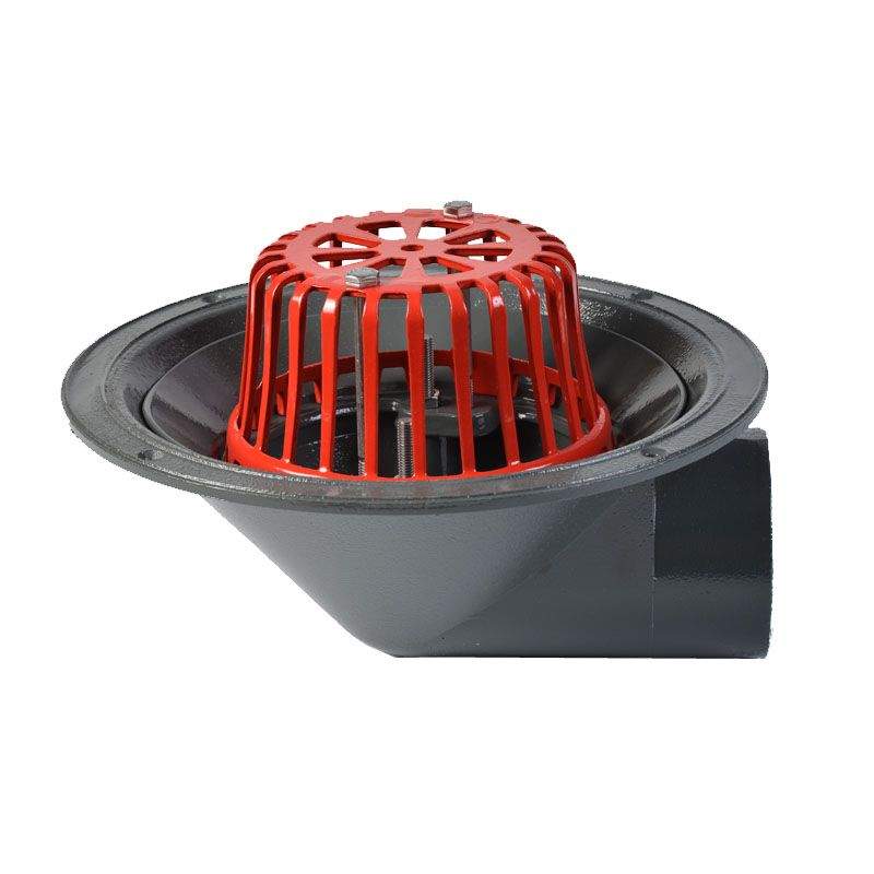 Aco Grey Rainwater Roof Outlet 90Dg Screw With Dome Grate - 75Mm Aluminium