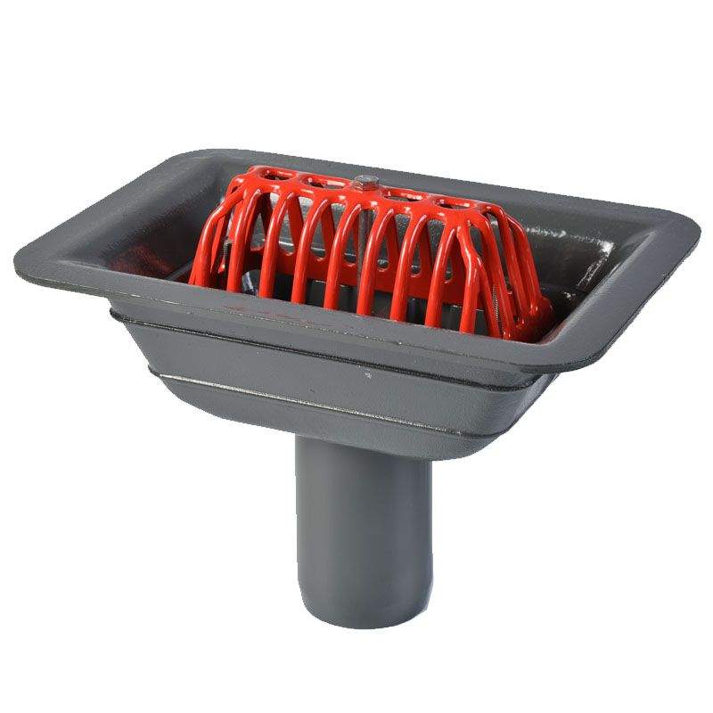 Aco Grey Rainwater Balcony Outlet Gully With Dome Grate - 75Mm Aluminium