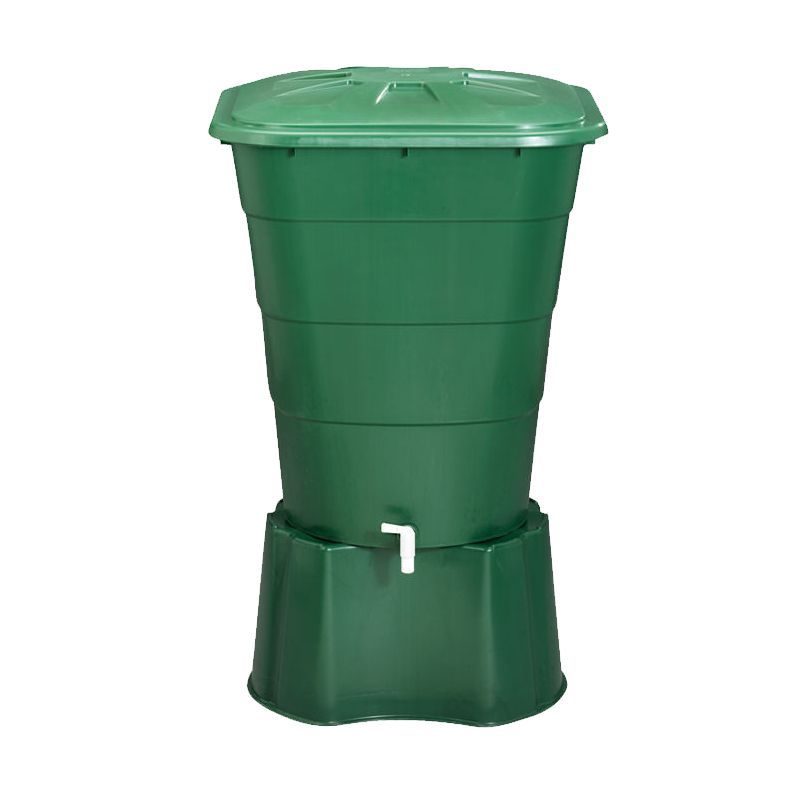 Garden Water Storage Tank Square Water Butt 203L Green Drainage Superstore®