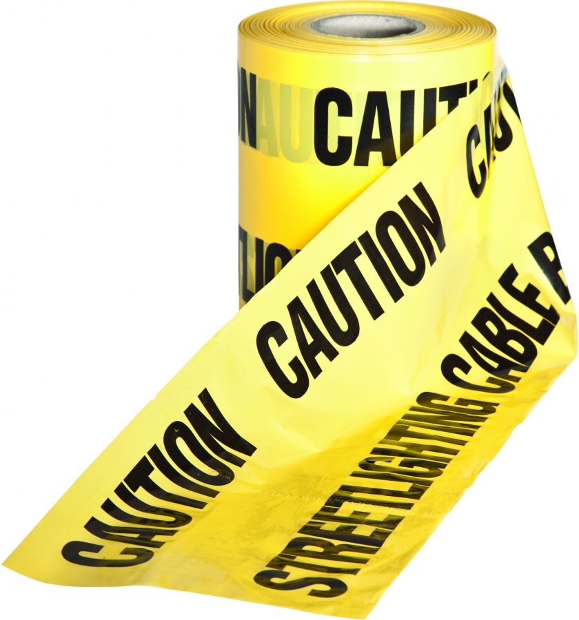 Underground Caution Warning Tape Yellow Street Lighting - 150mm x 365m