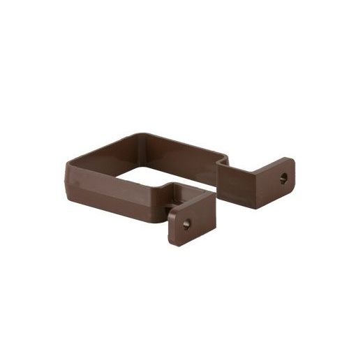 Plastic Guttering Square Downpipe Bracket 65mm - Brown