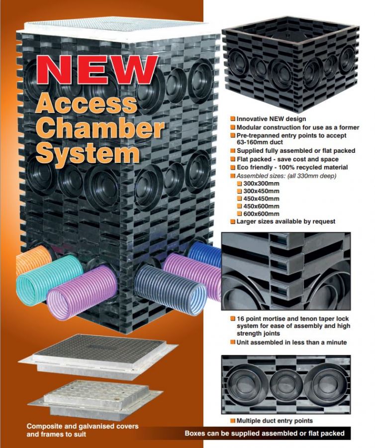 Ducting Access Chamber Metroducting 600mm x 600mm x 330mm Drainage