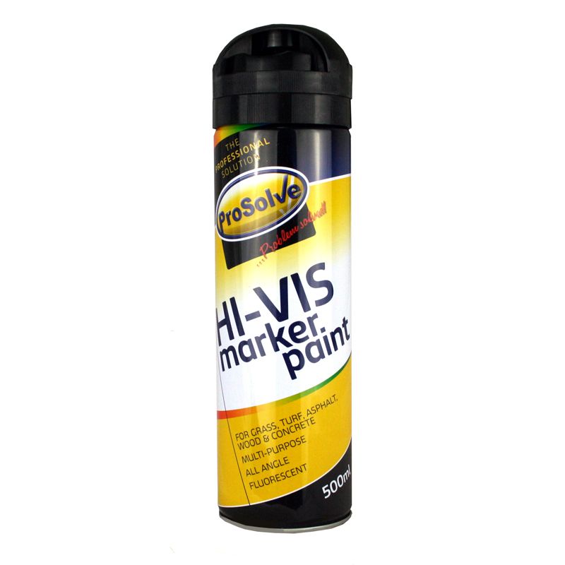Hi-Vis Fluorescent Spray on Paint Survey Marker 500ml - Black