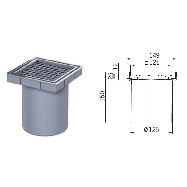 ACO EasyFlow Gully Square Plastic Tiled Gully Top