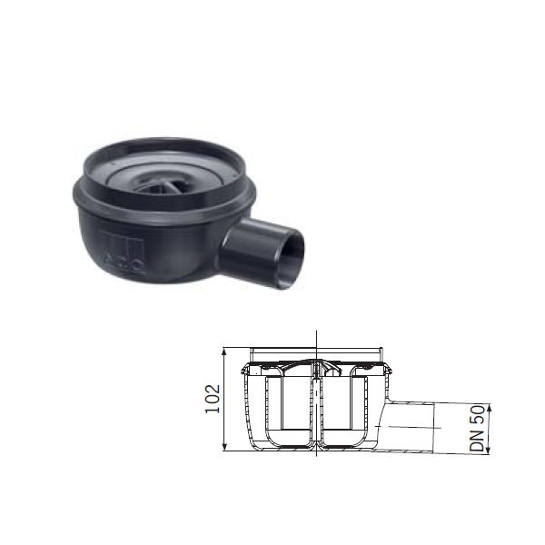 ACO EasyFlow Gully Body with Removable Trap - 50mm Outlet