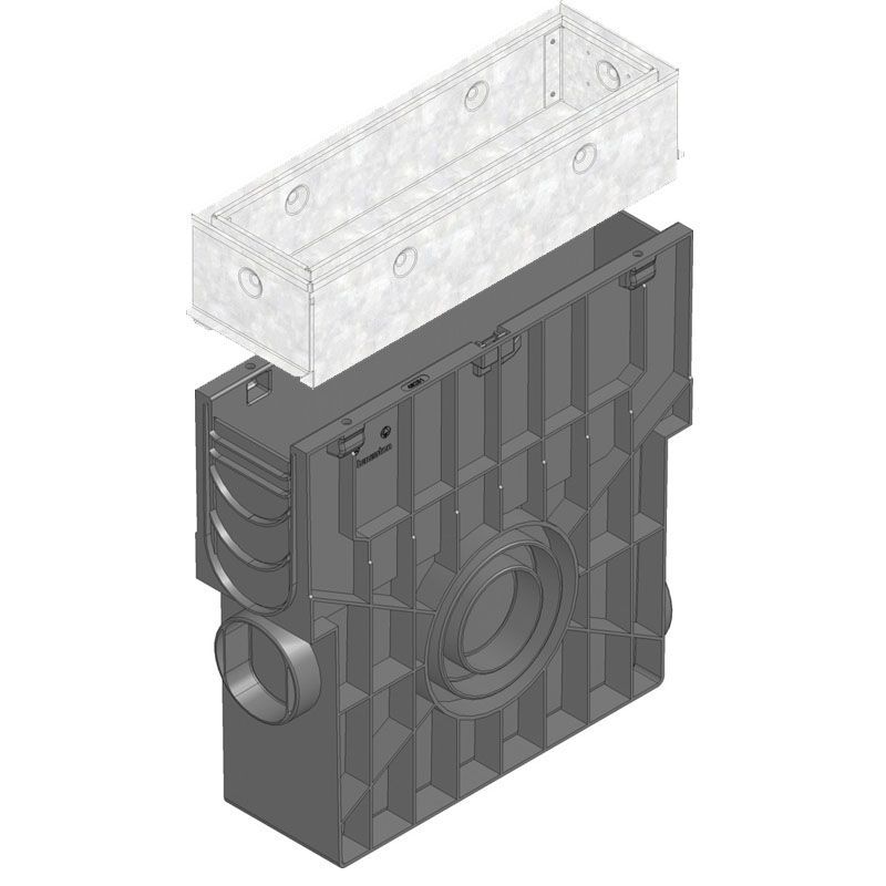 Hauraton Paverslot Stainless Steel Channel Asymmetric Sump Unit - D400