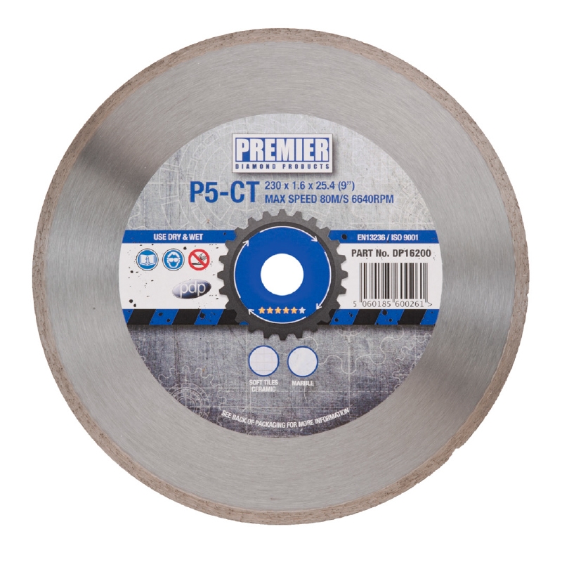 Continuous Rim Ceramic Tile Blade P5-CT - 230 x 25.4mm