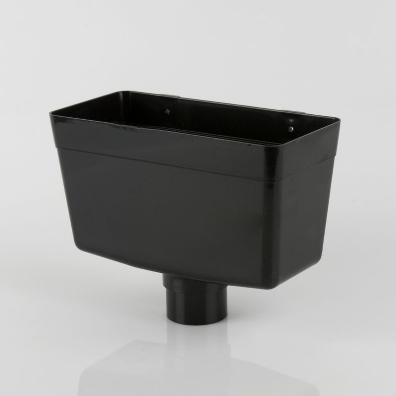 Plastic Guttering Round Style Downpipe Hopper Head 68mm Black