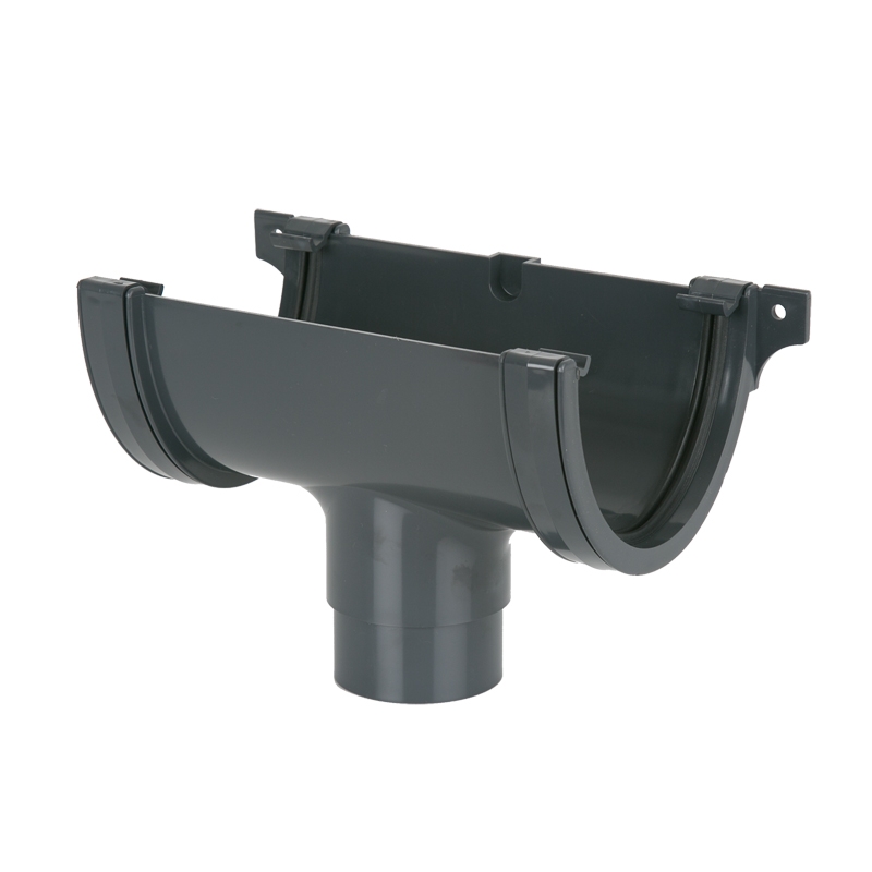Plastic Guttering Deepstyle Running Outlet 115mm - Anthracite Grey