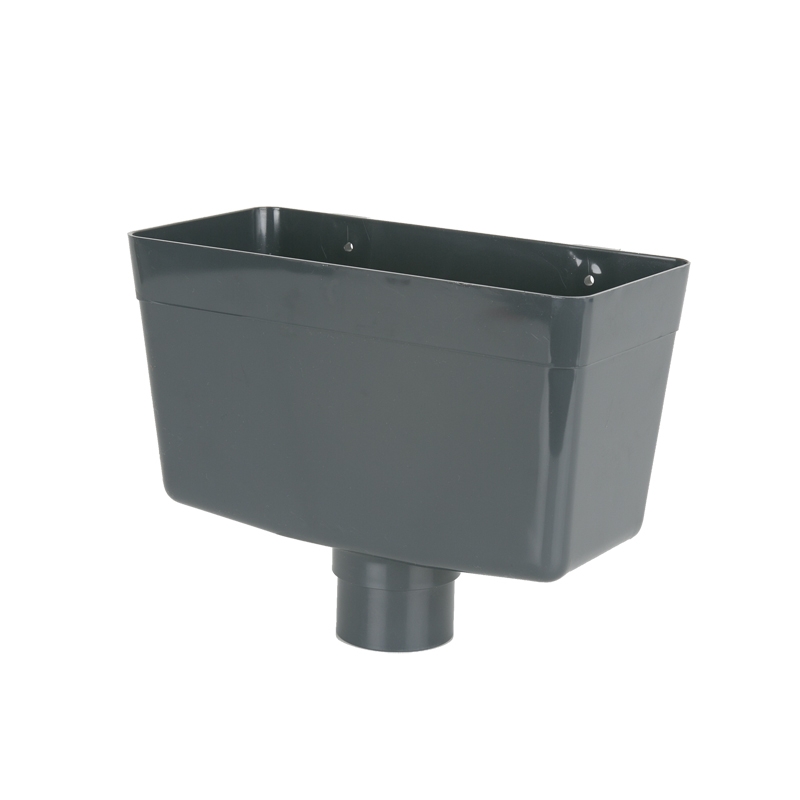 Plastic Guttering Round Downpipe Hopper Head 68mm - Anthracite Grey
